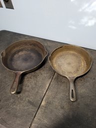 Vtg Griswold #8 Cast Iron Pan  #6 Unmarked Cast Iron Pan