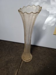 Vtg Tall Clear Glass Vase