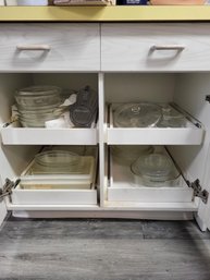 Huge Lot Of Pyrex Glassware Lids And More See Pics!! All 4 Drawers Full!
