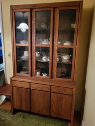 Vtg Mcm Wood China Cabinet Only (no Contents)