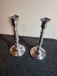 Vtg Pewter Candle Sticks