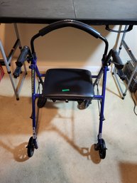 Blue Drive Walker With Seat