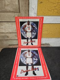 2 Vtg NBA Shaquille O Neal Dream Team Posters JB