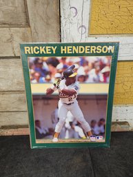 Vtg MLB Rickey Henderson Poster NOS JB