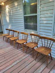 Set Of 6 Paul McCobb Planner Group?? Mid-Century Modern Spindle Back Dining Chairs MCM