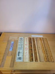 Vtg Rulers And Advertising Rulers Lot A2