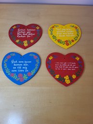 Vtg Wood Hearts Quotes A2