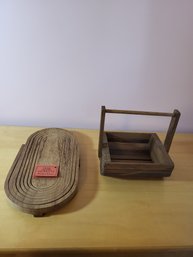 2 Vtg Wood Baskets A3