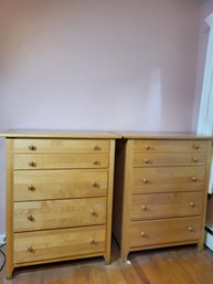 2 Vtg Matching Wood Dressers