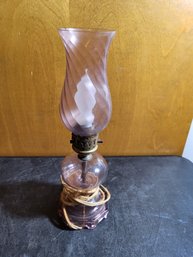 Vtg Jefferson Glass Co Pink Glass Lamp