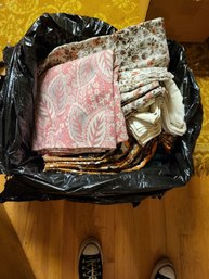 Large Bag Of Vtg Materials Fabrics Lot