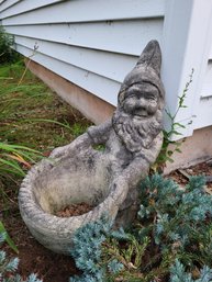 Cement Garden Gnome Planter