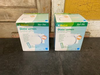 2 Piece Lot Globe Lantern Outdoor Lights B1