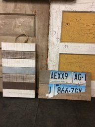 2 Piece Wood Decor Wall Hangings (license Plate CT) B1