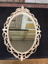 White Oval Decorative Mirror B1