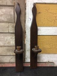 2 Piece Wooden Wall Sconces B1