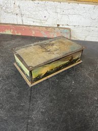 Vintage Tin Ship Jewelry Box (L2)