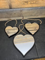 Hanging Heart Shaped Mirrors