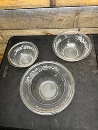 Engraved Glass Bowl Set #11 (3 Count)