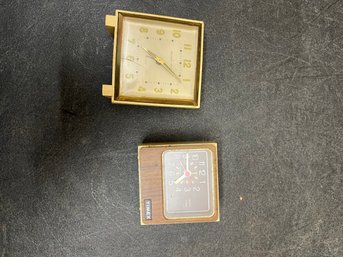 Vintage Miniature Square Clocks (2 Count)