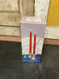 2 Piece Candle Holder Set W/ Snuffer H3