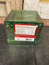 3 Pk Green Nested Gift Boxes H3