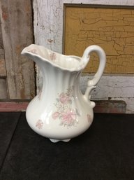 Large White Floral Pitcher A1