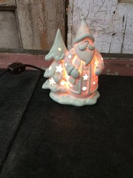 White Light Up Santa Decor A2