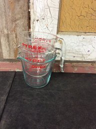 3 Piece Pyrex Liquid Measuring Cup Lot A2