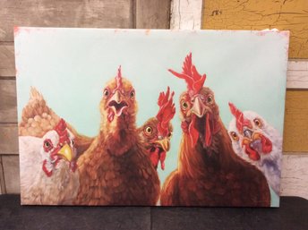 Large Canvas Chicken Art #1 A4
