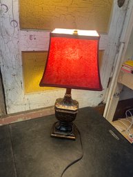 Vintage Red Shade Lamp (Z1)