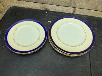 Royal Dalton Blue And Gold Plates Lot #28