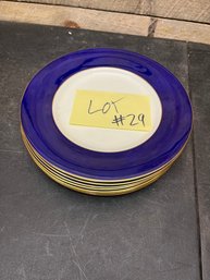 Royal Dalton Blue And Gold Plates Lot #29