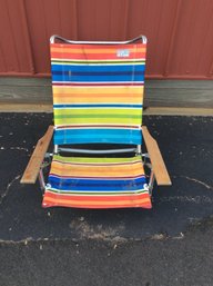 Rainbow Striped Folding Beach Chair Barn