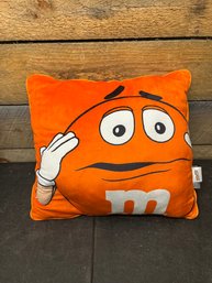 Orange M&M Pillow