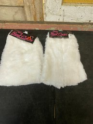 2 Pk New White Fuzzy Boot Covers A3