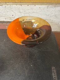 Orange / Brown Glass Bowl