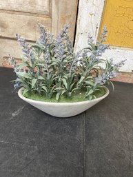 Faux Lavender Plant In Faux Concrete Planter H2