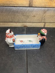 Christmas Polar Bear And Penguin Candy Tray (HB2)