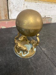 Brass Elephant Globe Decor D3