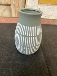 Gray & White Striped Vase D3
