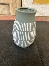 Gray & White Striped Vase A2