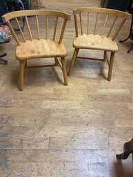 2 Piece Small Wooden Child Or Doll Chairs B4