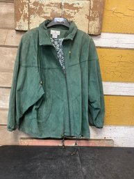 Maggie Lawrence 22/24 Leather Jacket Green GH1