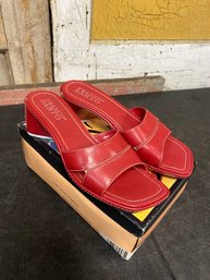 Franco Sarto 9.5 Red Slip On Sandals F4