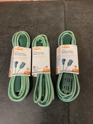 3 Piece 10 Ft New Braided Cable Extension Cords F4