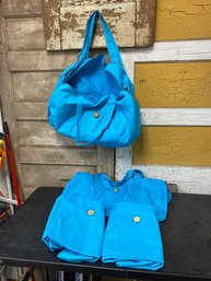 4 Piece Large Blue Tote Bag Lot C4