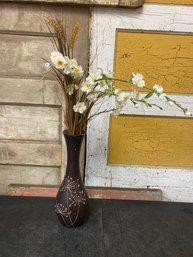Vase With Faux Flowers B1