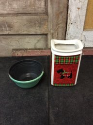 Dog Treat Jar And Bowl (Z1)