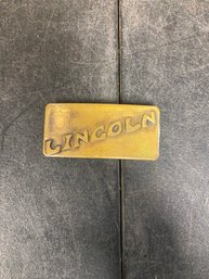 Vtg Lincoln Brass Belt Buckle (Z6)